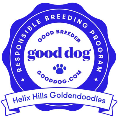 Good Dog responsible breeding program badge for Helix Hills Goldendoodles